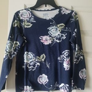 Women's navy blue with flowers shirt